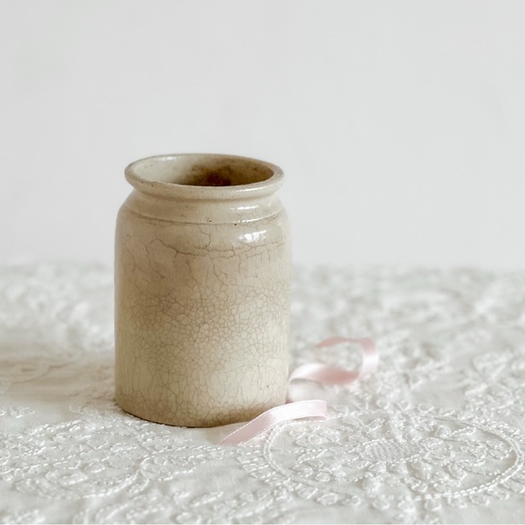 Antique French Mustard Jar With Lots of Crazing - Picture 1 of 9